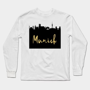 MUNICH GERMANY DESIGNER SILHOUETTE SKYLINE ART Long Sleeve T-Shirt